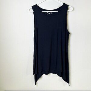 ZYIA Active Tunic Top Womens Size M  Black Stretch Sleeveless Tank Workout Yoga